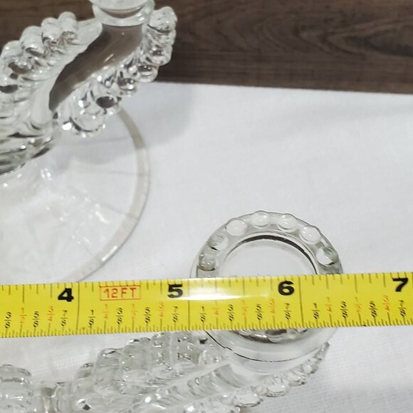 2 Etched Double Branch Candle Holder Susquehanna Glass 3848 candlestick vintage - Picture 7 of 9